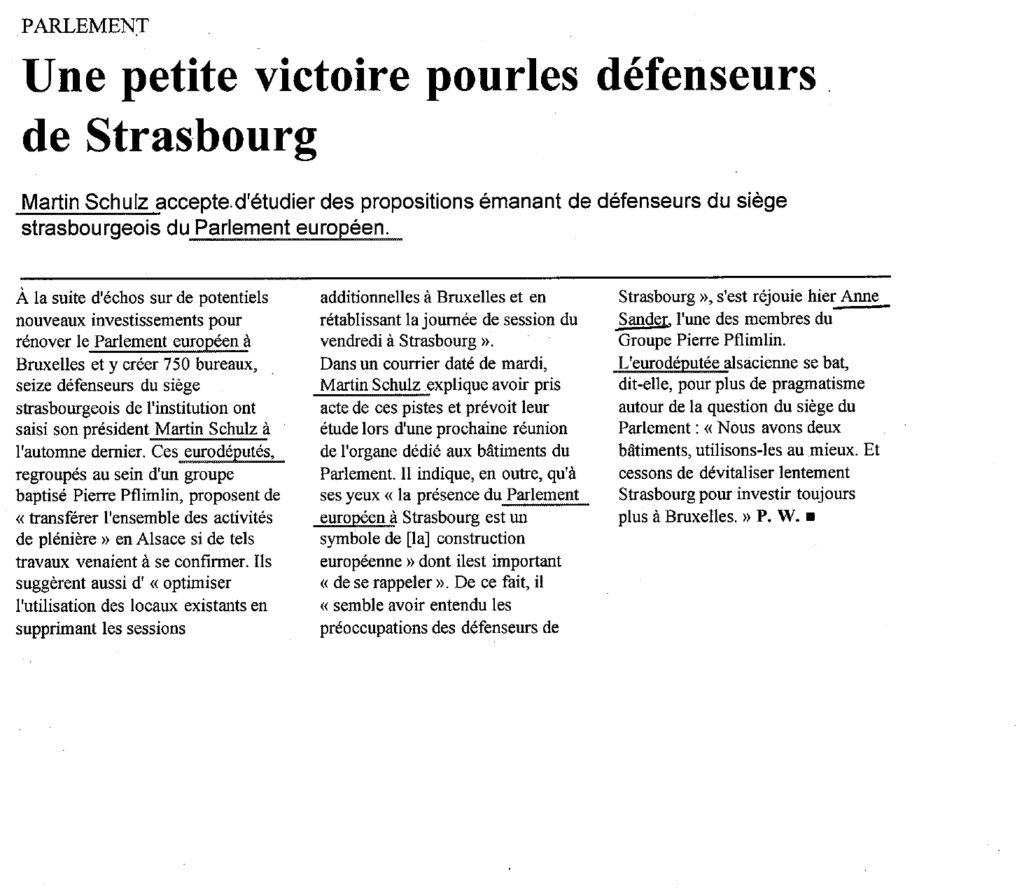 une petite victoire pour les défenseurs de Strasbourg